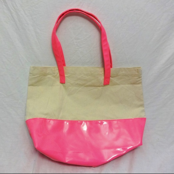 VICTORIA'S SECRET Canvas Pink Tote Bag - Picture 4 of 6